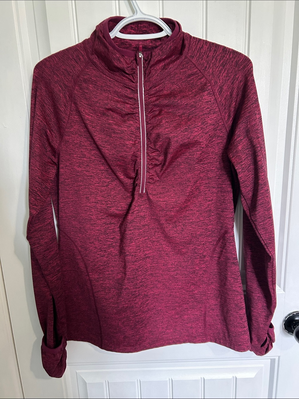 Kirkland Signature Marled Half-Zip Pullover - Burgundy